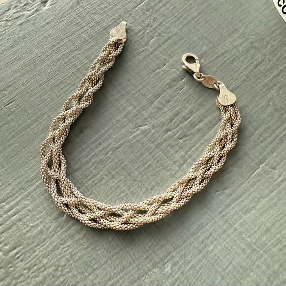 925 Sterling Silver Braided Bracelet - Picture 5 of 8